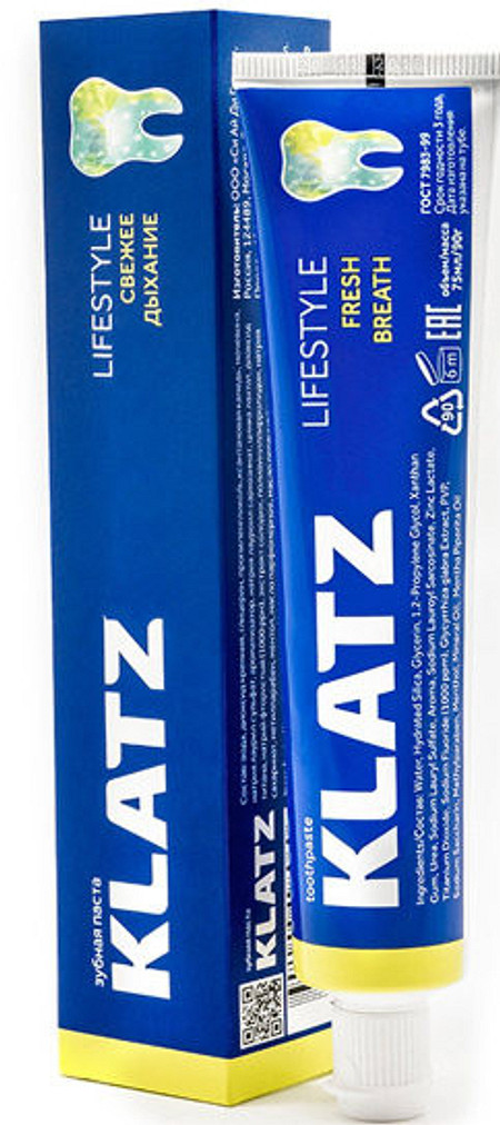 Зубная паста Lifestyle “Свежее дыхание” от бренда Klatz