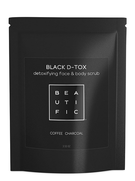 Сухой угольно-кофейный скраб для глубокого очищения лица и тела BEAUTIFIC BLACK D-TOX