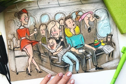 Мама из Ульяновска создает честные рисунки о жизни с двумя детьми