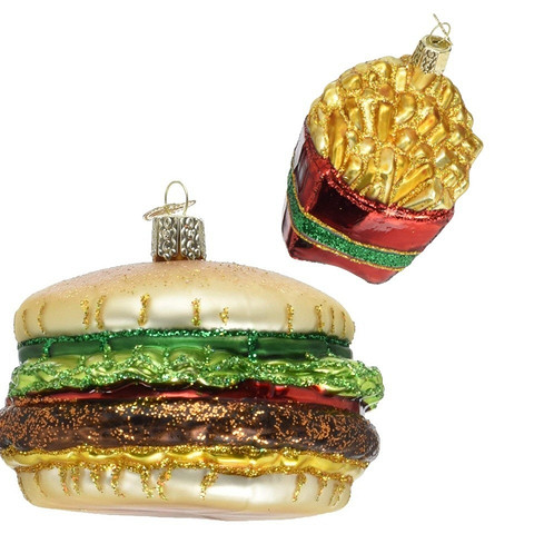 Игрушечные картофель фри и чизбургер – выбор человека, сидящего на диете. Даже в новогоднюю ночь. Фастфуд на елке станет приятным воспоминанием о вкусной и калорийной пище, от которой при...