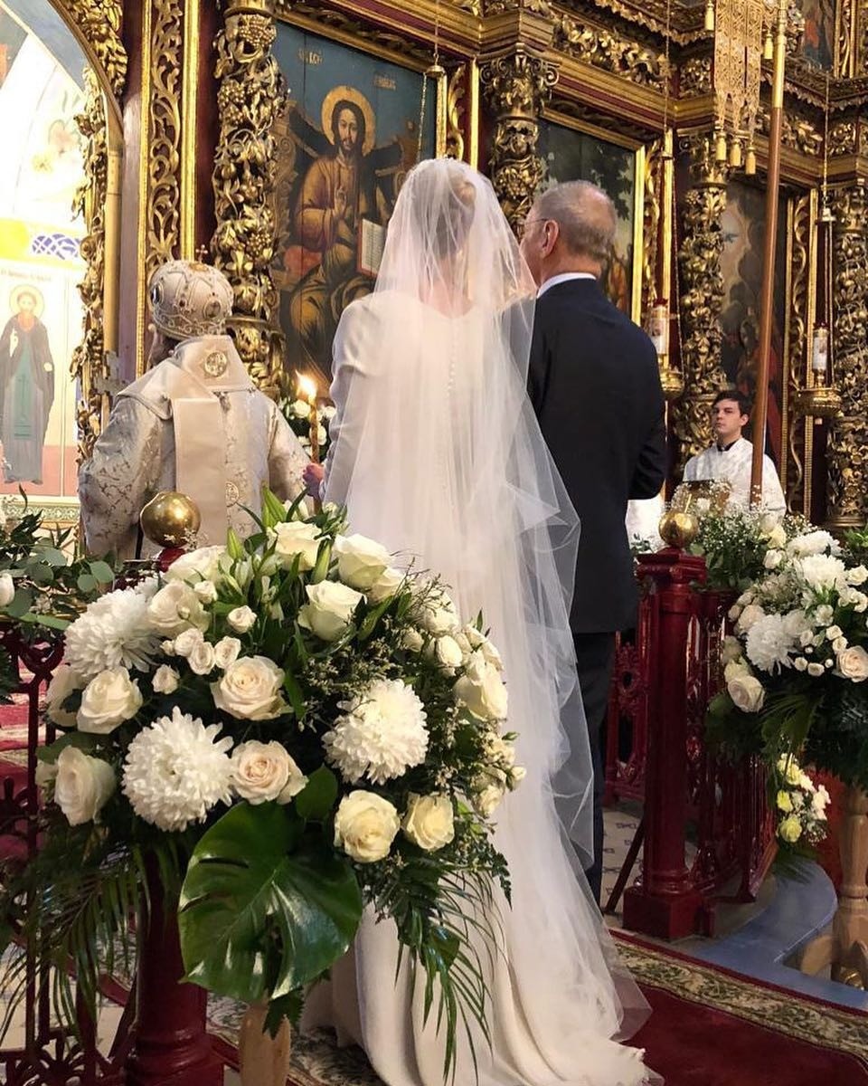 Юлия Высоцкая и Андрей Кончаловский на венчании.