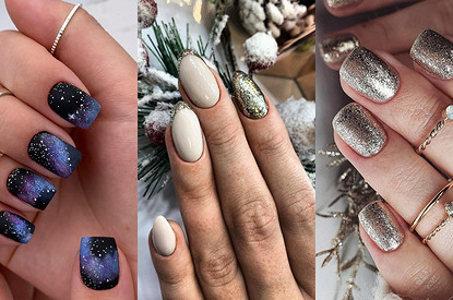 Блестки, минимализм или золото: 70 вариантов новогоднего маникюра 2020 года на короткие ногти