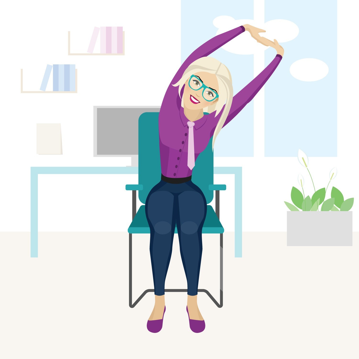 Разминка в офисе: 5 упражнений для тех, кто много сидит за компьютером