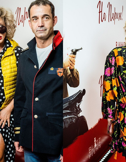 Рената Литвинова, Дмитрий Певцов и Ольга Дроздова на премьере фильма «На Париж»