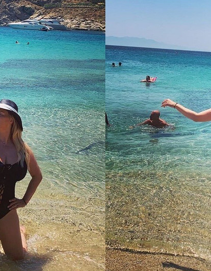 Анна Семенович показала фигуру в купальнике на пляже в Греции (специально для мужчин)