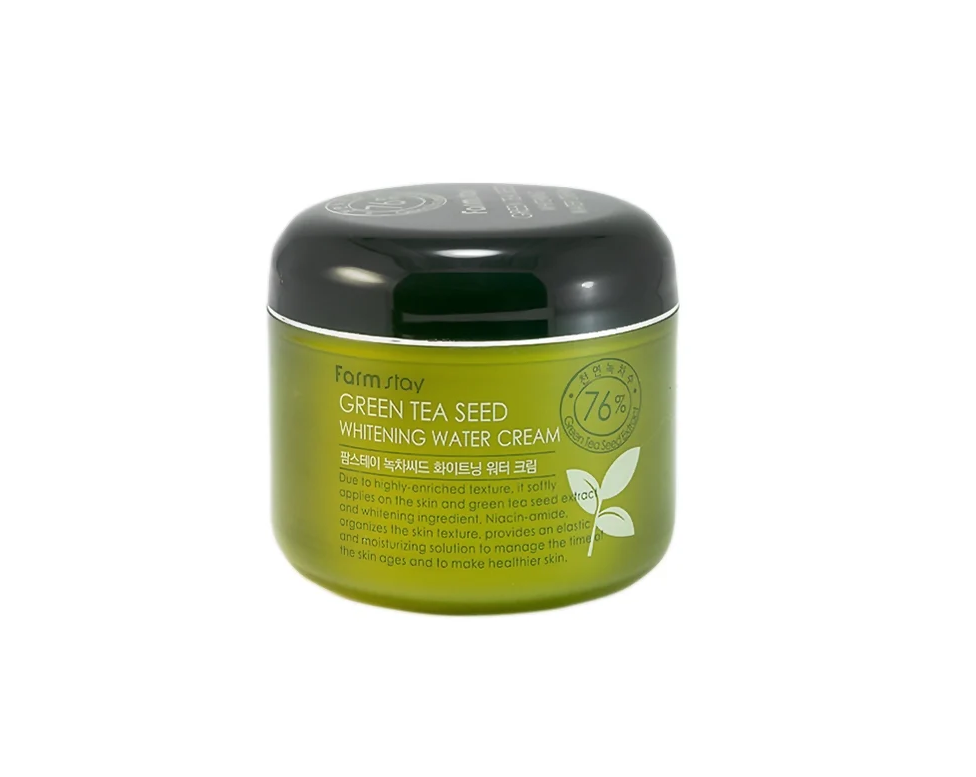 Увлажняющий осветляющий крем для лица с семенами зеленого чая Farmstay Green Tea Seed Whitening Water Cream 