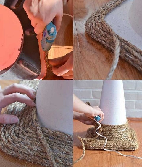 Из натурального волокна можно сделать когтеточку для мурчащего домашнего любимца. В этом случае помимо каната потребуется небольшой (или большой) деревянный брус, также можно взять фанеру...