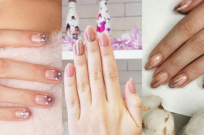 Маникюр растяжка блестками: 80 вариантов, которые понравятся каждой