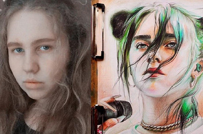 Школьница из России нарисовала Билли Айлиш для диджитал-обложки американского Vogue (видео)