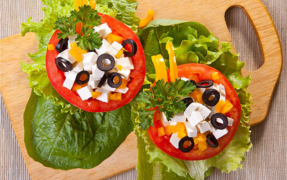 Помидоры с брынзой