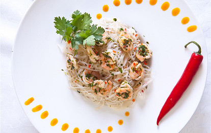 Фунчоза с креветками