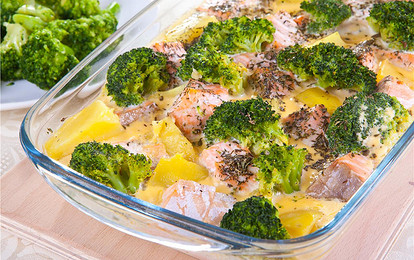 Семга с брокколи