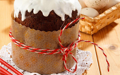 Заварной шоколадный кулич с цукатами