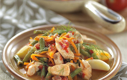 Рагу из курицы с фасолью