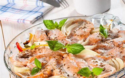 Лососина со сладким перцем