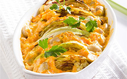 Молодая капуста в сливках