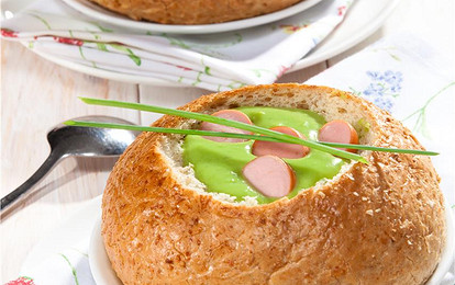 Суп-пюре в хлебе