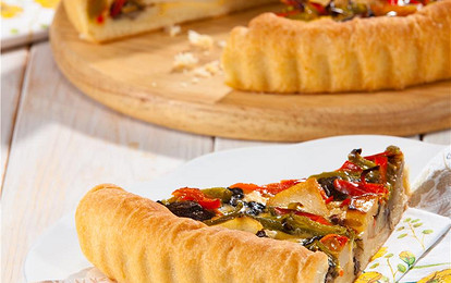 Открытый пирог с грибами