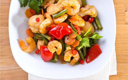 Овощное рагу с креветками