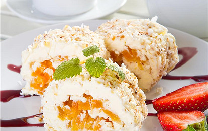 Творожный десерт с курагой