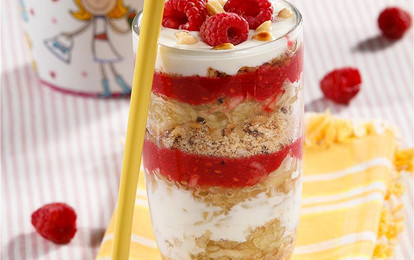 Яблочно-малиновый десерт