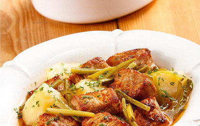 Свинина, тушенная с овощами