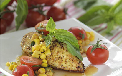 Курица с кукурузной  сальсой