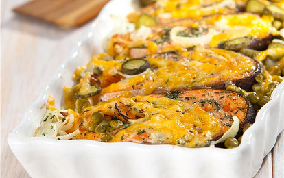 Запеканка с кабачком и шпинатом