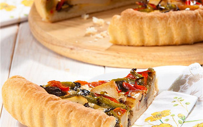 Открытый пирог c грибами