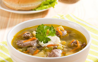 Рассольник с потрошками