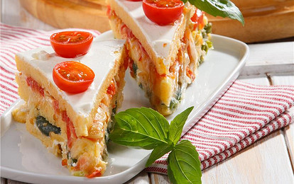 Полента из кукурузной муки с овощами