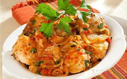 Куриное мясо с помидорами по-грузински