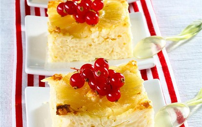 Творожный десерт с ананасом