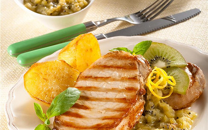 Жареная свинина с фруктовым соусом