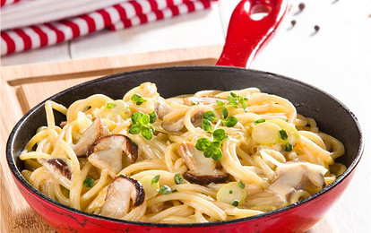 Спагетти с белыми грибами