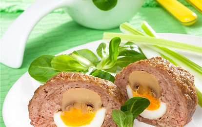 Зразы с яйцами и  шампиньонами