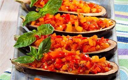 Лодочки из баклажанов