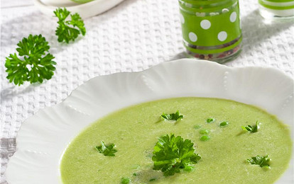 Суп-пюре из зеленого горошка