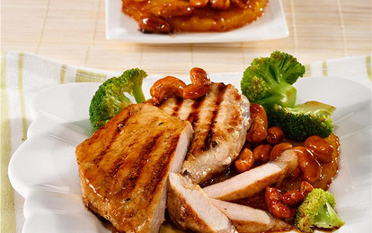 Свинина с брокколи и ананасом