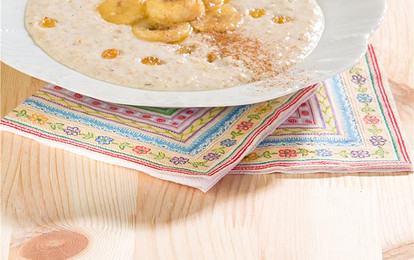 Овсяная каша с бананами в карамели