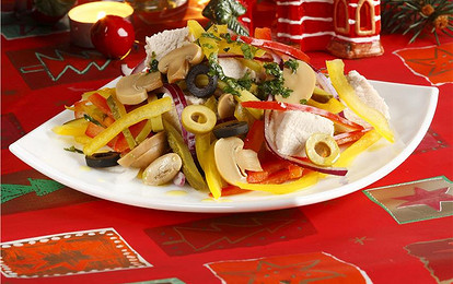 Овощной салат с индейкой