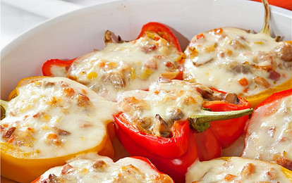 Сладкий перец с моцареллой и шампиньонами