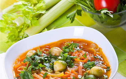Овощной суп с брюссельской капустой