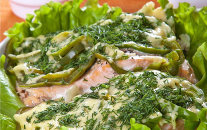 Запеченная рыба с перцем