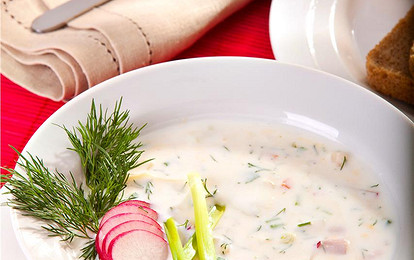 Белая окрошка на кефире