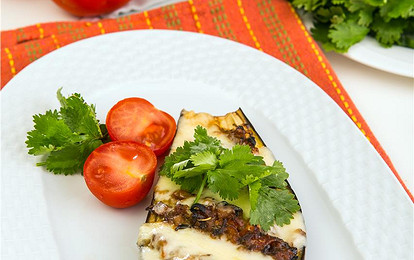 Запеченные баклажаны с сулугуни