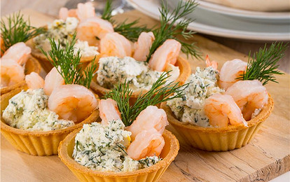Тарталетки с креветками