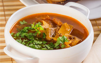 Постные щи с белыми грибами