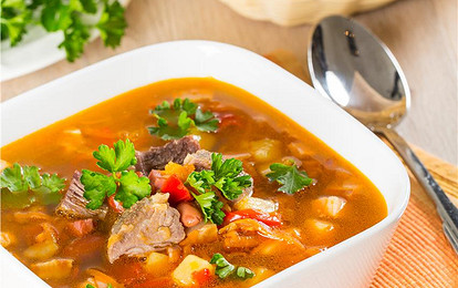 Овощной суп с грудинкой