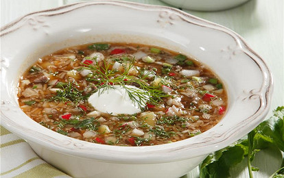 Окрошка с кислой капустой